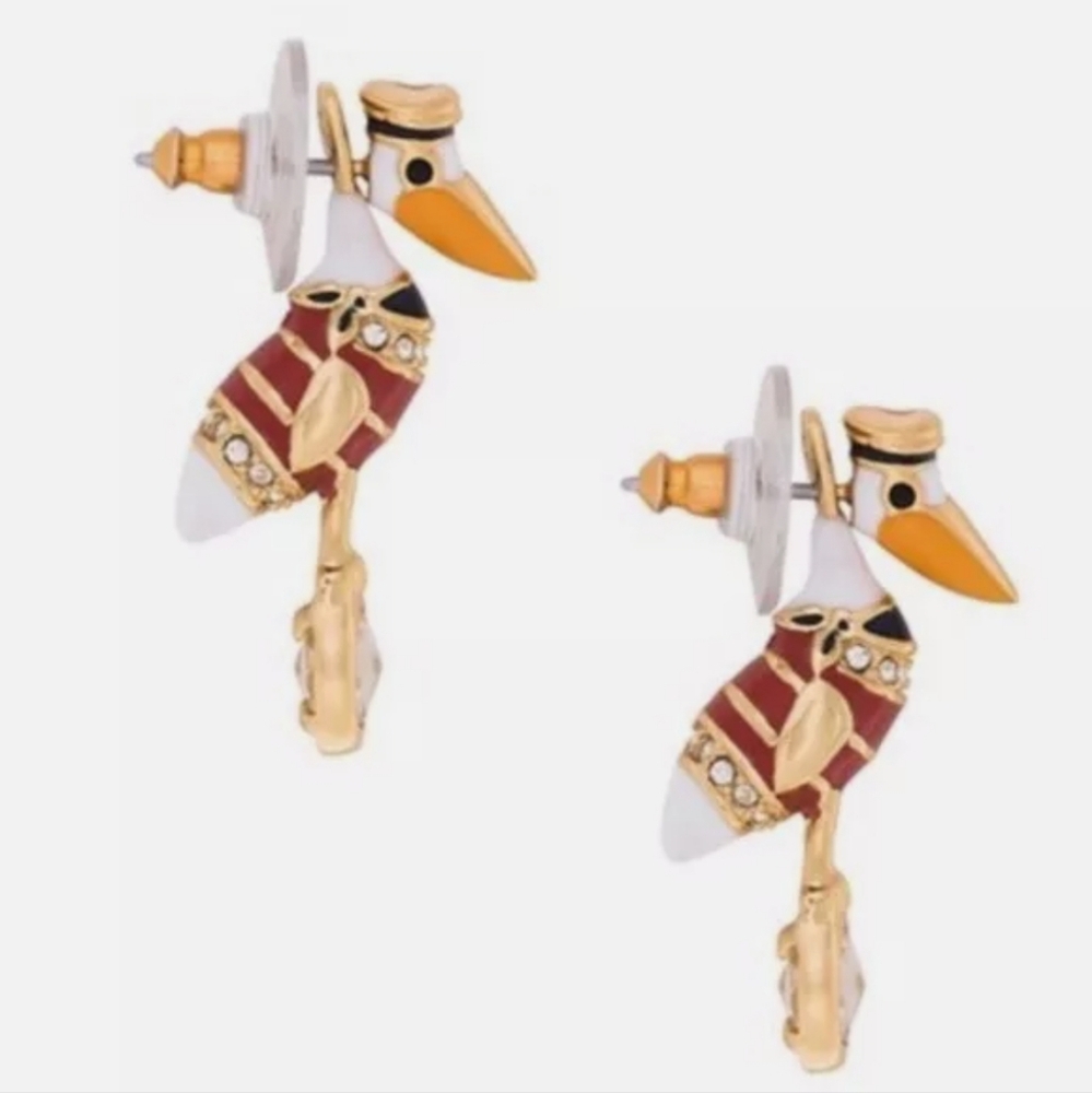 KATE SPADE ♤ Taking Flight Pelican Jacket Earrings ♤